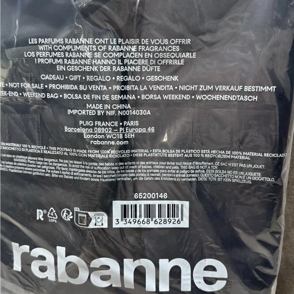 Paco Rabanne Phantom Intense Week-end black duffel bag